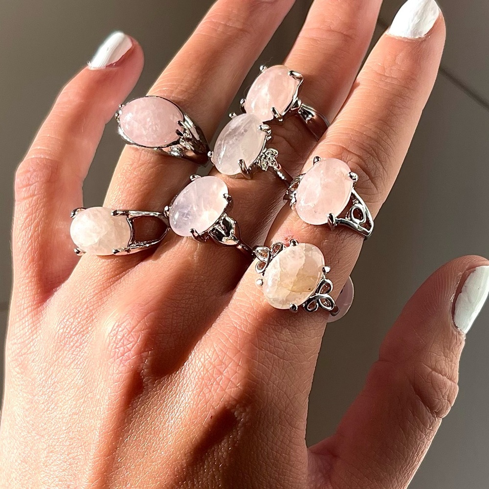 ROSE QUART RINGS - Picture 4 of 5
